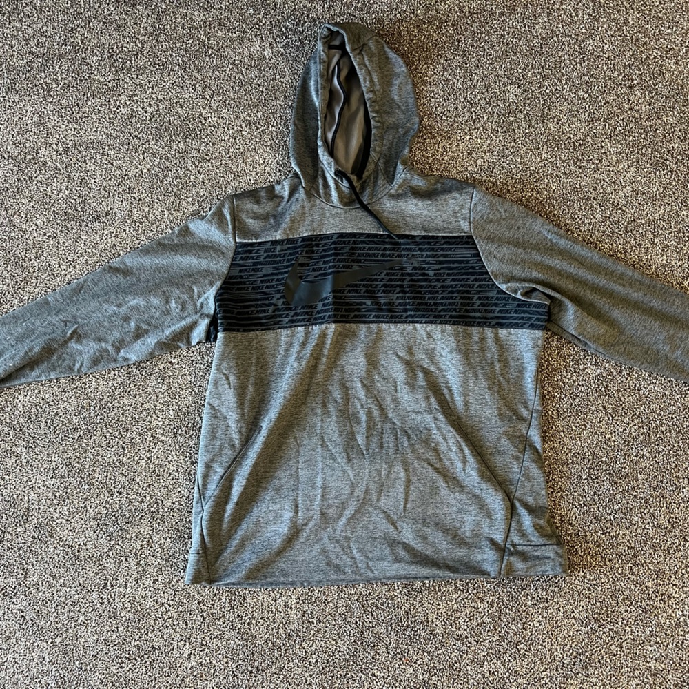Gray and Black Hooded Sweatshirt